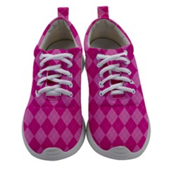 Pink Diamond Pattern Athletic Shoes by ArtsyWishy