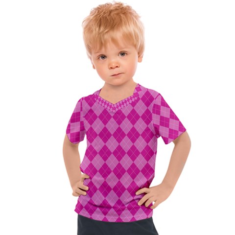 Pink Diamond Pattern Kids  Sports Tee by ArtsyWishy