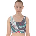 Vector Vivid Marble Pattern 1 Velvet Racer Back Crop Top View1