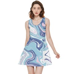 Blue Vivid Marble Pattern 12 Inside Out Reversible Sleeveless Dress by goljakoff