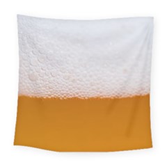 Beer Foam Bubbles Alcohol  Glass Square Tapestry (large) by Amaryn4rt