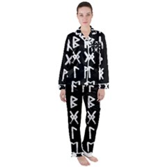 The Anglo Saxon Futhorc Collected Inverted Satin Long Sleeve Pajamas Set by WetdryvacsLair