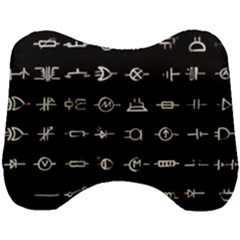 Electrical Symbols Callgraphy Short Run Inverted Head Support Cushion by WetdryvacsLair