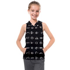 Electrical Symbols Callgraphy Short Run Inverted Kids  Sleeveless Hoodie by WetdryvacsLair