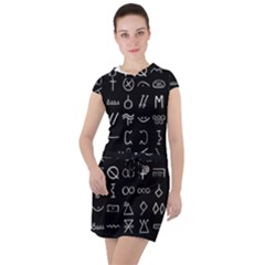 Hobo Signs Collected Inverted Drawstring Hooded Dress by WetdryvacsLair