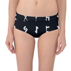 Elder Futhark Rune Set Collected Inverted Mid-waist Bikini Bottoms by WetdryvacsLair