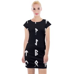 Elder Futhark Rune Set Collected Inverted Cap Sleeve Bodycon Dress by WetdryvacsLair