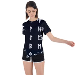 Elder Futhark Rune Set Collected Inverted Asymmetrical Short Sleeve Sports Tee by WetdryvacsLair