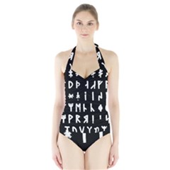 Complete Dalecarlian Rune Set Inverted Halter Swimsuit by WetdryvacsLair