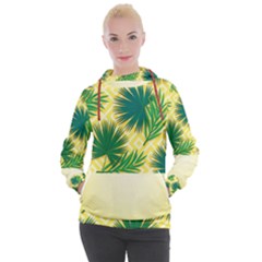 Yellow Tropical Pattern Women s Hooded Pullover by designsbymallika