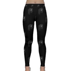 Arfican Head Sculpture Motif Print Pattern Classic Yoga Leggings by dflcprintsclothing