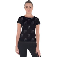 Arfican Head Sculpture Motif Print Pattern Short Sleeve Sports Top  by dflcprintsclothing