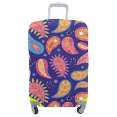 Blue Paisley Print 2 Luggage Cover (medium) by designsbymallika