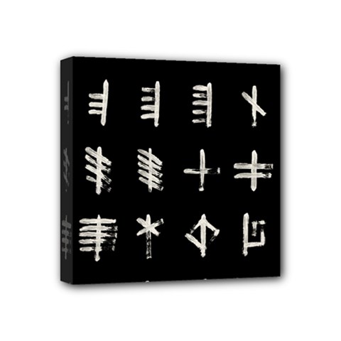 Ogham Rune Set Complete Inverted Mini Canvas 4  X 4  (stretched) by WetdryvacsLair