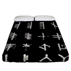 Ogham Rune Set Complete Inverted Fitted Sheet (california King Size) by WetdryvacsLair