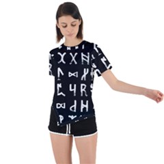 Macromannic Runes Collected Inverted Asymmetrical Short Sleeve Sports Tee by WetdryvacsLair