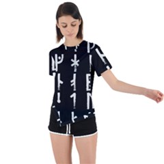 Medieval Runes Collected Inverted Complete Asymmetrical Short Sleeve Sports Tee by WetdryvacsLair