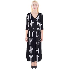 Younger Futhark Rune Set Collected Inverted Quarter Sleeve Wrap Maxi Dress by WetdryvacsLair