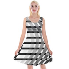 Nine Bar Monochrome Fade Squared Bend Reversible Velvet Sleeveless Dress by WetdryvacsLair