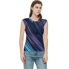 Blue And Purple Stripes Women s Raglan Cap Sleeve Tee by Dazzleway