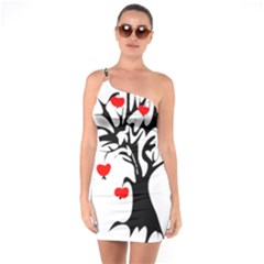 Apple Tree One Shoulder Ring Trim Bodycon Dress by grafikamaria