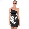 Graphic arts.One Shoulder Ring Trim Bodycon Dress View1