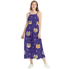 Multi Cats Boho Sleeveless Summer Dress by CleverGoods