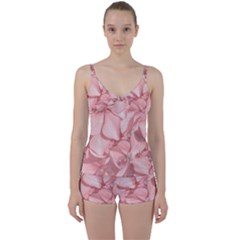 Coral Colored Hortensias Floral Photo Tie Front Two Piece Tankini by dflcprintsclothing