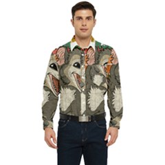 Possum - Be Urself Men s Long Sleeve Pocket Shirt  by Valentinaart