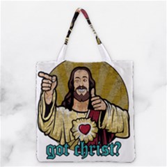 Buddy Christ Grocery Tote Bag by Valentinaart