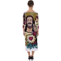 Buddy Christ Quarter Sleeve Midi Bodycon Dress View2