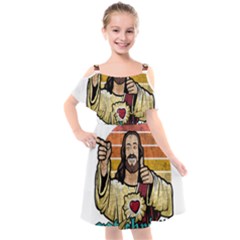 Got Christ? Kids  Cut Out Shoulders Chiffon Dress by Valentinaart