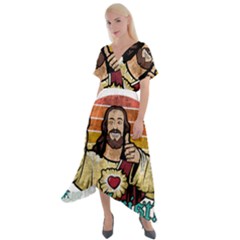 Got Christ? Cross Front Sharkbite Hem Maxi Dress by Valentinaart