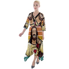 Got Christ? Quarter Sleeve Wrap Front Maxi Dress by Valentinaart