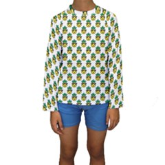 Holiday Pineapple Kids  Long Sleeve Swimwear by Sparkle