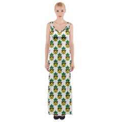 Holiday Pineapple Thigh Split Maxi Dress by Sparkle