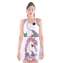 Go To Hell Scoop Neck Skater Dress by Valentinaart