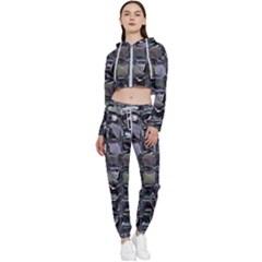 Funky Mosaic  Cropped Zip Up Lounge Set by MRNStudios