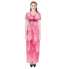 Rose Slime  Short Sleeve Maxi Dress by Sobalvarro