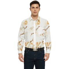 Birds And Flowers  Men s Long Sleeve Pocket Shirt  by Sobalvarro