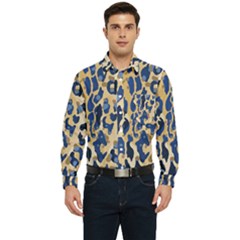 Leopard Skin  Men s Long Sleeve Pocket Shirt  by Sobalvarro