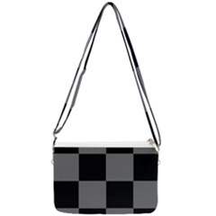 Black Gingham Check Pattern Double Gusset Crossbody Bag by yoursparklingshop