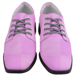 Pink Gingham Check Squares Women Heeled Oxford Shoes by yoursparklingshop