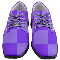 Purple Gingham Check Squares Pattern Women Heeled Oxford Shoes by yoursparklingshop