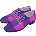 Blue And Pink Buffalo Plaid Check Squares Pattern Women Heeled Oxford Shoes View2