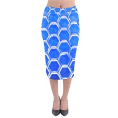 Hexagon Windows Velvet Midi Pencil Skirt by essentialimage