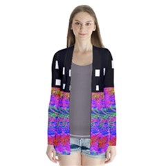 Fractal Flower Drape Collar Cardigan by Sparkle