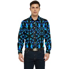 Digital Handdraw Floral Men s Long Sleeve Pocket Shirt  by Sparkle