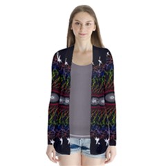 Digital Handdraw Floral Drape Collar Cardigan by Sparkle