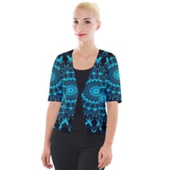 Digital Handdraw Floral Cropped Button Cardigan by Sparkle